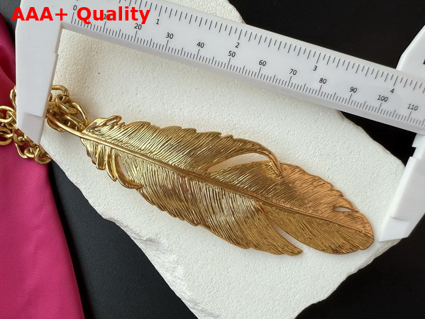 Schiaparelli Plume Necklace in Gold Brass Replica