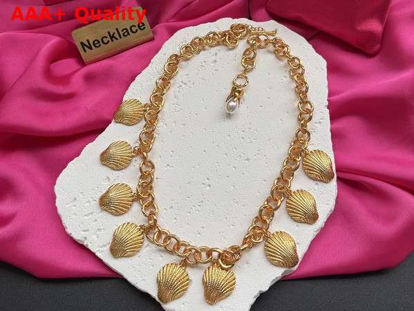Schiaparelli Sea Shell Necklace in Gold Brass Replica