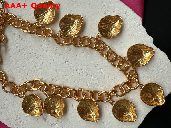 Schiaparelli Sea Shell Necklace in Gold Brass Replica