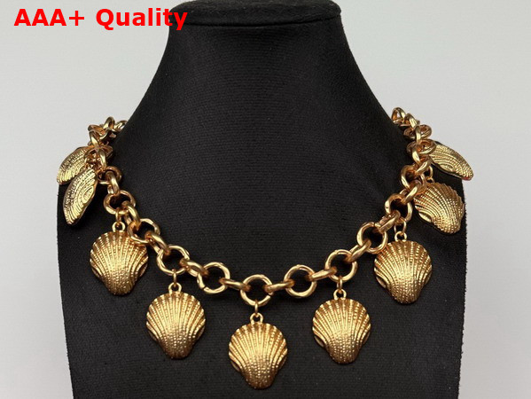 Schiaparelli Sea Shell Necklace in Gold Brass Replica