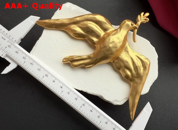 Schiaparelli Small Dove Brooch in Gold Metal Replica