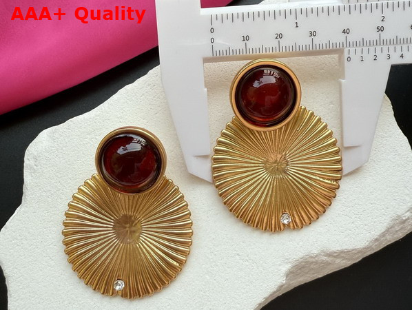 Schiaparelli Suns and Cabochons Earrings in Gold Plated Brass Replica