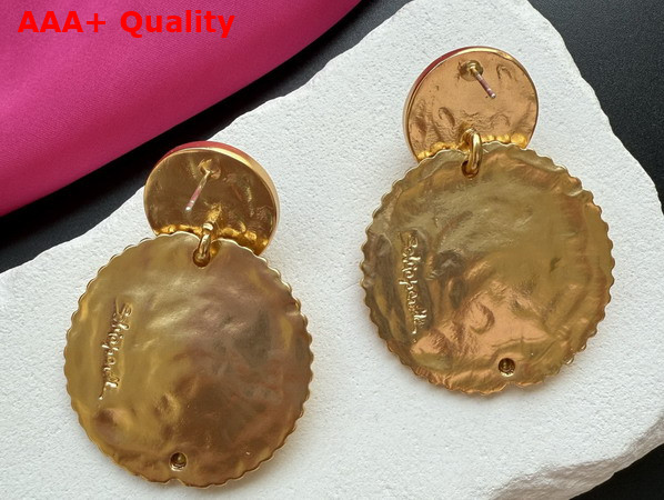 Schiaparelli Suns and Cabochons Earrings in Gold Plated Brass Replica