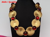 Schiaparelli Suns and Cabochons Necklace in Gold Plated Brass Replica