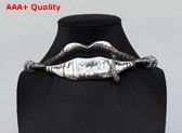 Schiaparelli Surrealist Lips Chocker in Silver Replica