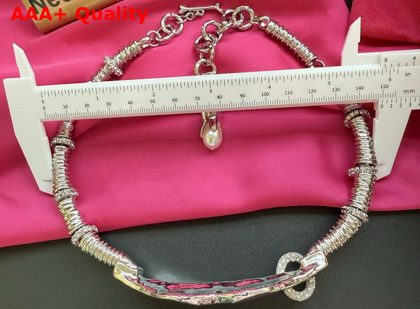 Schiaparelli Surrealist Lips Chocker in Silver Replica