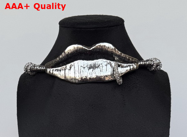 Schiaparelli Surrealist Lips Chocker in Silver Replica