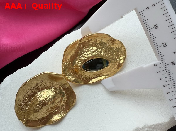 Schiaparelli Wink Earrings in Hammered Gold Brass and Enamel Replica