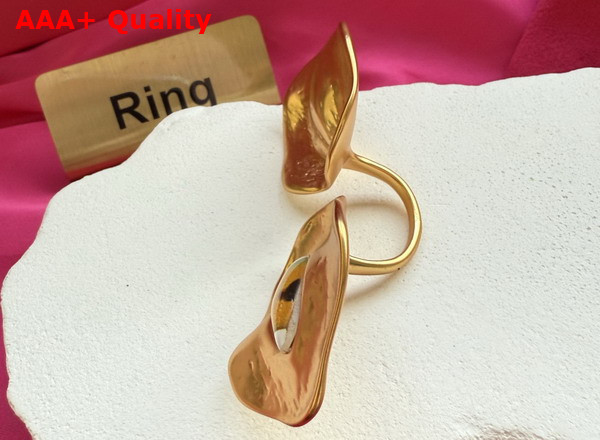 Schiaparelli Wink Ring in Hammered Gold Brass and Enamel Ring Replica