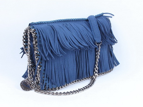 Falabella Fringe Shoulder Bag Blue for Sale