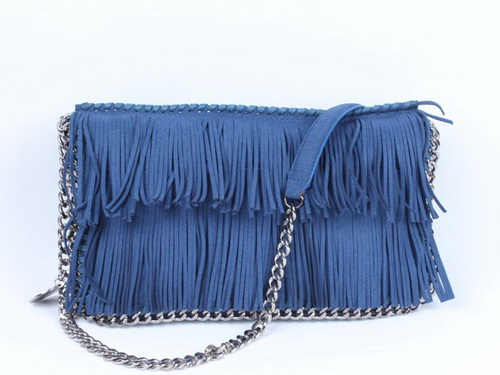 Falabella Fringe Shoulder Bag Blue for Sale