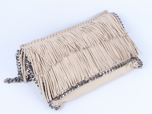 Fringed Falabella Shoulder Bag Taupe for Sale