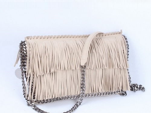Fringed Falabella Shoulder Bag Taupe for Sale