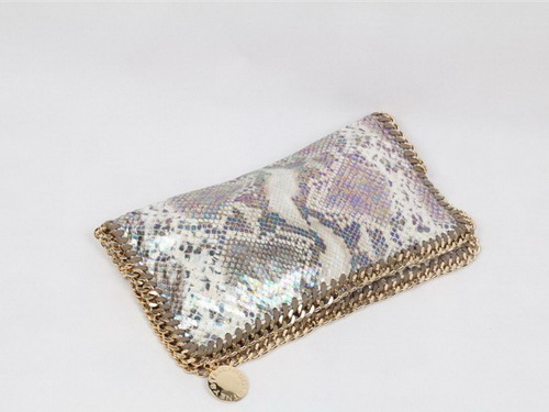 Stella McCartney Falabella Snake Print Fold over Clutch Bag for Sale