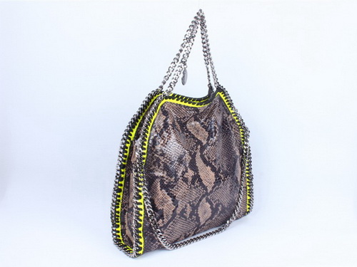 Stella McCartney Faux Python Falabella Fold Over Tote Bag Brown for Sale