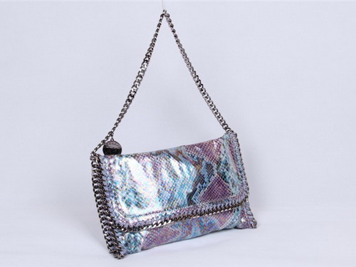 Stella McCartney Faux Python Falabella Shoulder Bag Blue for Sale