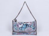 Stella McCartney Faux Python Falabella Shoulder Bag Blue for Sale