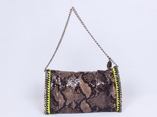 Stella McCartney Faux Python Falabella Shoulder Bag Brown for Sale