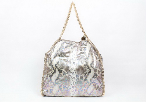 Stella McCartney Faux Python Falabella Tote Bag Grey for Sale