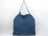 Stella McCartney Leopard Print Falabella Tote Bag Blue for Sale