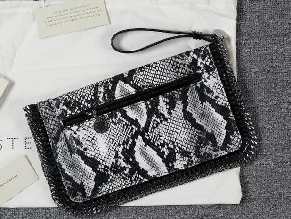 Stella Mccartney Falabella Alter Snake Fold Over Clutch in Black for Sale
