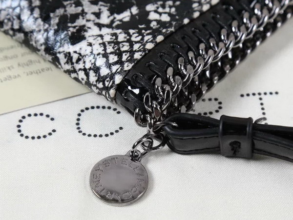 Stella Mccartney Falabella Alter Snake Fold Over Clutch in Black for Sale