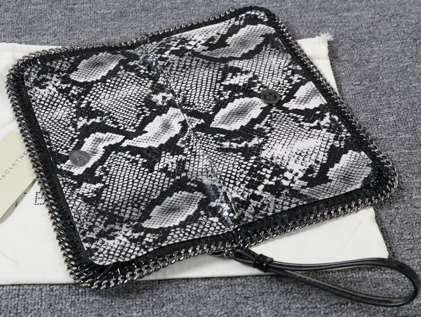 Stella Mccartney Falabella Alter Snake Fold Over Clutch in Black for Sale