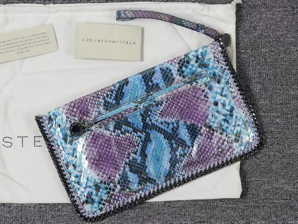 Stella Mccartney Falabella Alter Snake Fold Over Clutch in Blue for Sale