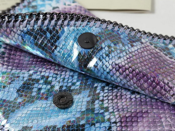 Stella Mccartney Falabella Alter Snake Fold Over Clutch in Blue for Sale