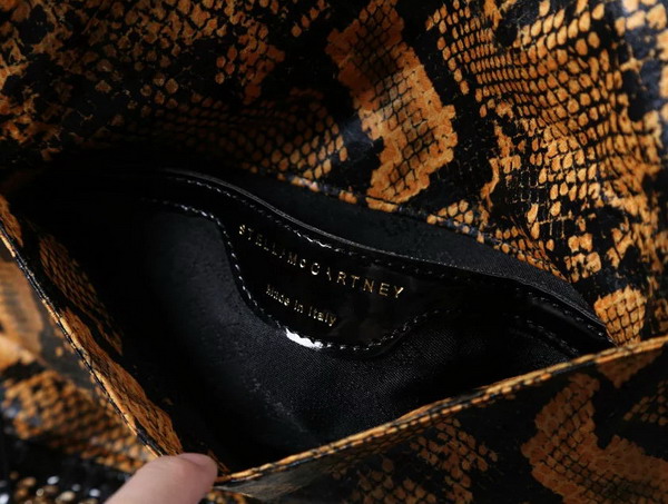 Stella Mccartney Falabella Alter Snake Fold Over Clutch in Brown for Sale