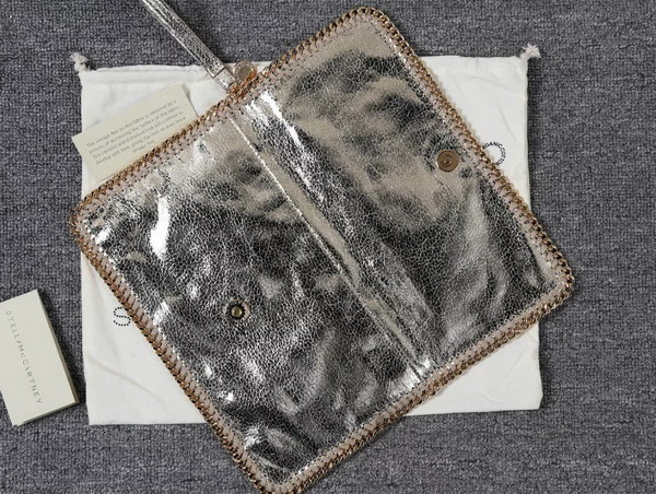Stella Mccartney Falabella Alter Snake Fold Over Clutch in Gold for Sale
