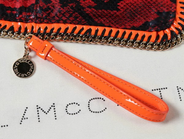 Stella Mccartney Falabella Alter Snake Fold Over Clutch in Red for Sale