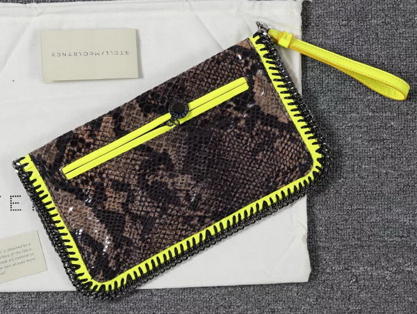 Stella Mccartney Falabella Alter Snake Fold Over Clutch in Yellow for Sale