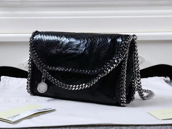 Stella Mccartney Falabella Alter Snake Tiny Bag in Black for Sale