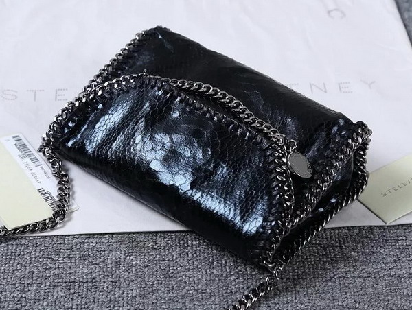 Stella Mccartney Falabella Alter Snake Tiny Bag in Black for Sale