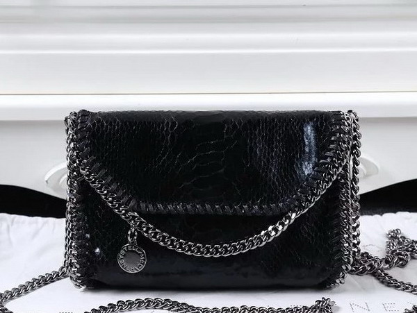 Stella Mccartney Falabella Alter Snake Tiny Bag in Black for Sale