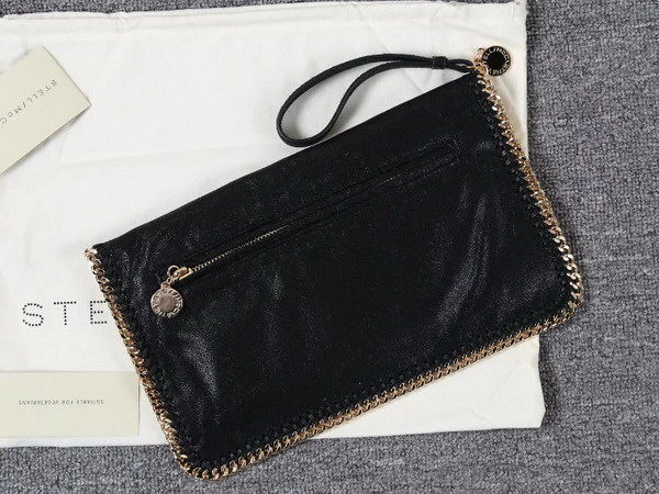 Stella Mccartney Falabella Chamois Fold Over Clutch in Black for Sale