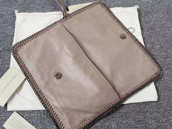 Stella Mccartney Falabella Chamois Fold Over Clutch in Camel for Sale