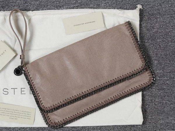 Stella Mccartney Falabella Chamois Fold Over Clutch in Camel for Sale