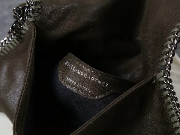 Stella Mccartney Falabella Chamois Fold Over Clutch in Dark Brown for Sale