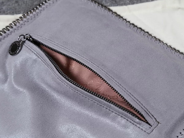 Stella Mccartney Falabella Chamois Fold Over Clutch in Light Grey for Sale