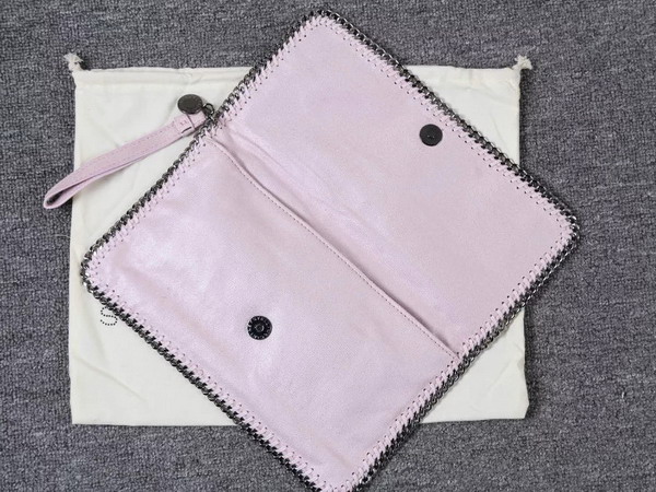 Stella Mccartney Falabella Chamois Fold Over Clutch in Pink for Sale