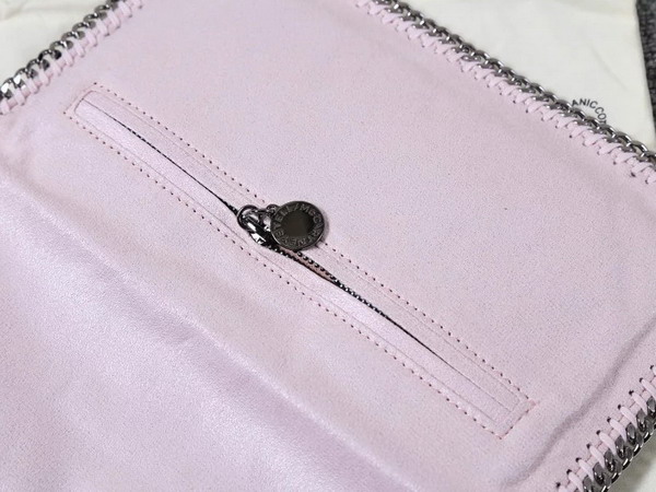 Stella Mccartney Falabella Chamois Fold Over Clutch in Pink for Sale