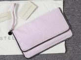 Stella Mccartney Falabella Chamois Fold Over Clutch in Pink for Sale