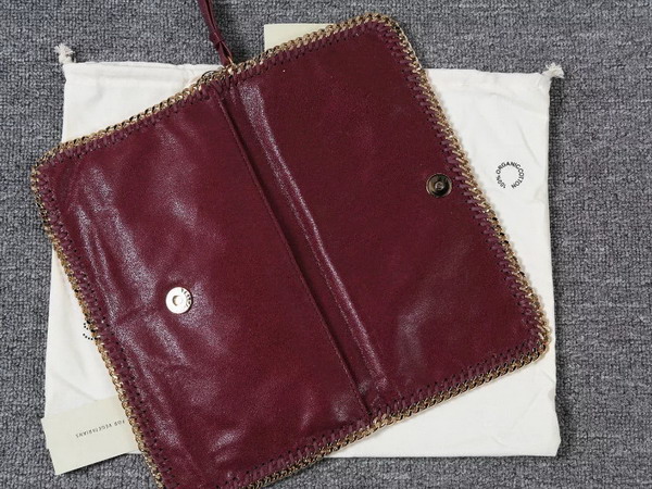 Stella Mccartney Falabella Chamois Fold Over Clutch in Plum for Sale