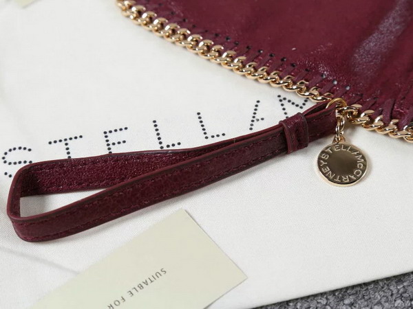 Stella Mccartney Falabella Chamois Fold Over Clutch in Plum for Sale
