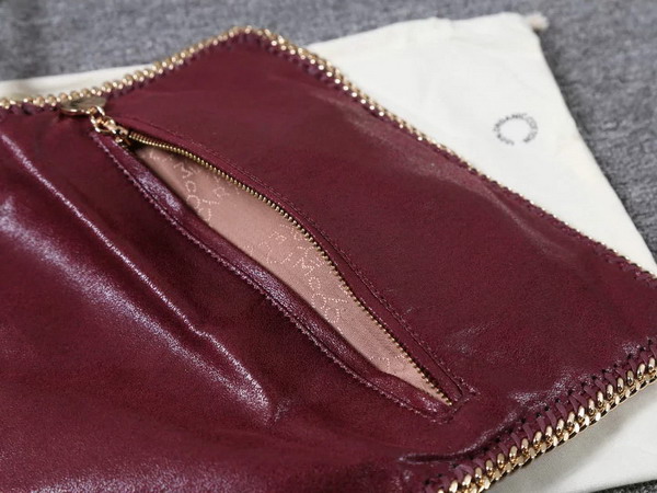 Stella Mccartney Falabella Chamois Fold Over Clutch in Plum for Sale