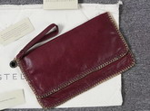 Stella Mccartney Falabella Chamois Fold Over Clutch in Plum for Sale