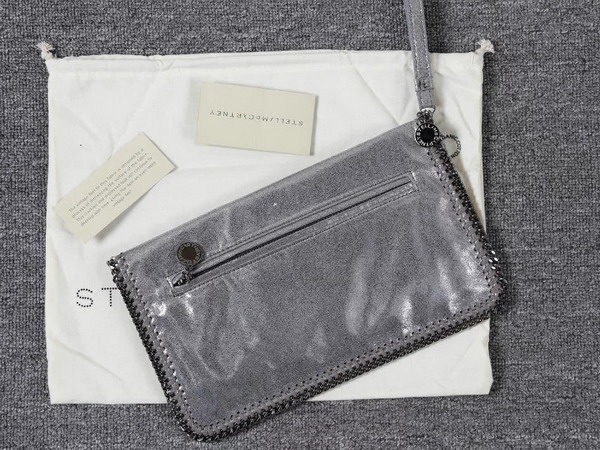 Stella Mccartney Falabella Chamois Fold Over Clutch in Silver for Sale