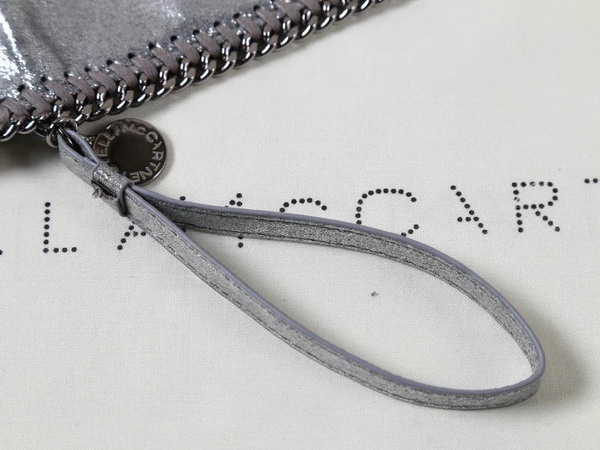 Stella Mccartney Falabella Chamois Fold Over Clutch in Silver for Sale